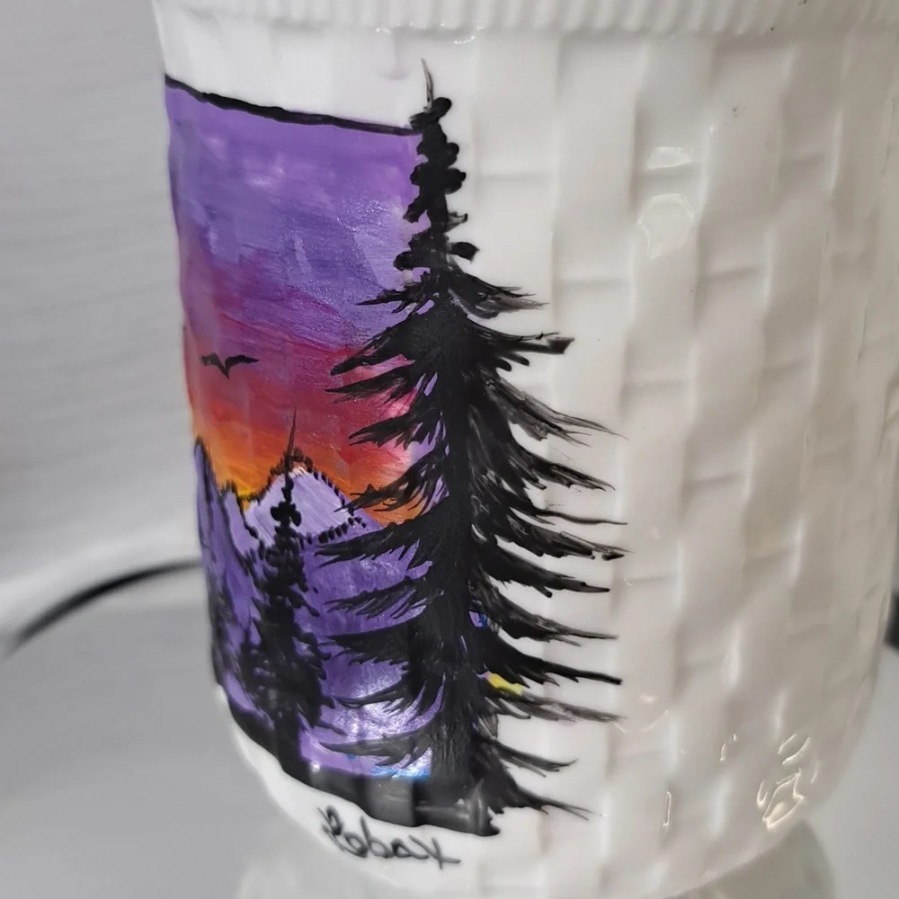 Hand Painted Ceramic Coffee Tea Cocoa Customizable Drink Upcycle Mug Cup - Picture 6 of 6